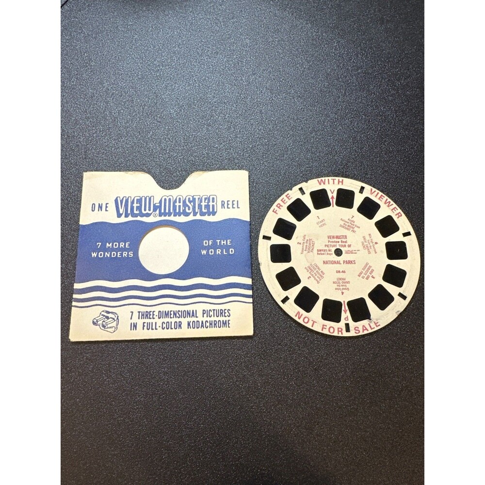 Vintage View-Master DR-46 National Parks Promo Preview Reel‎ + Sleeve